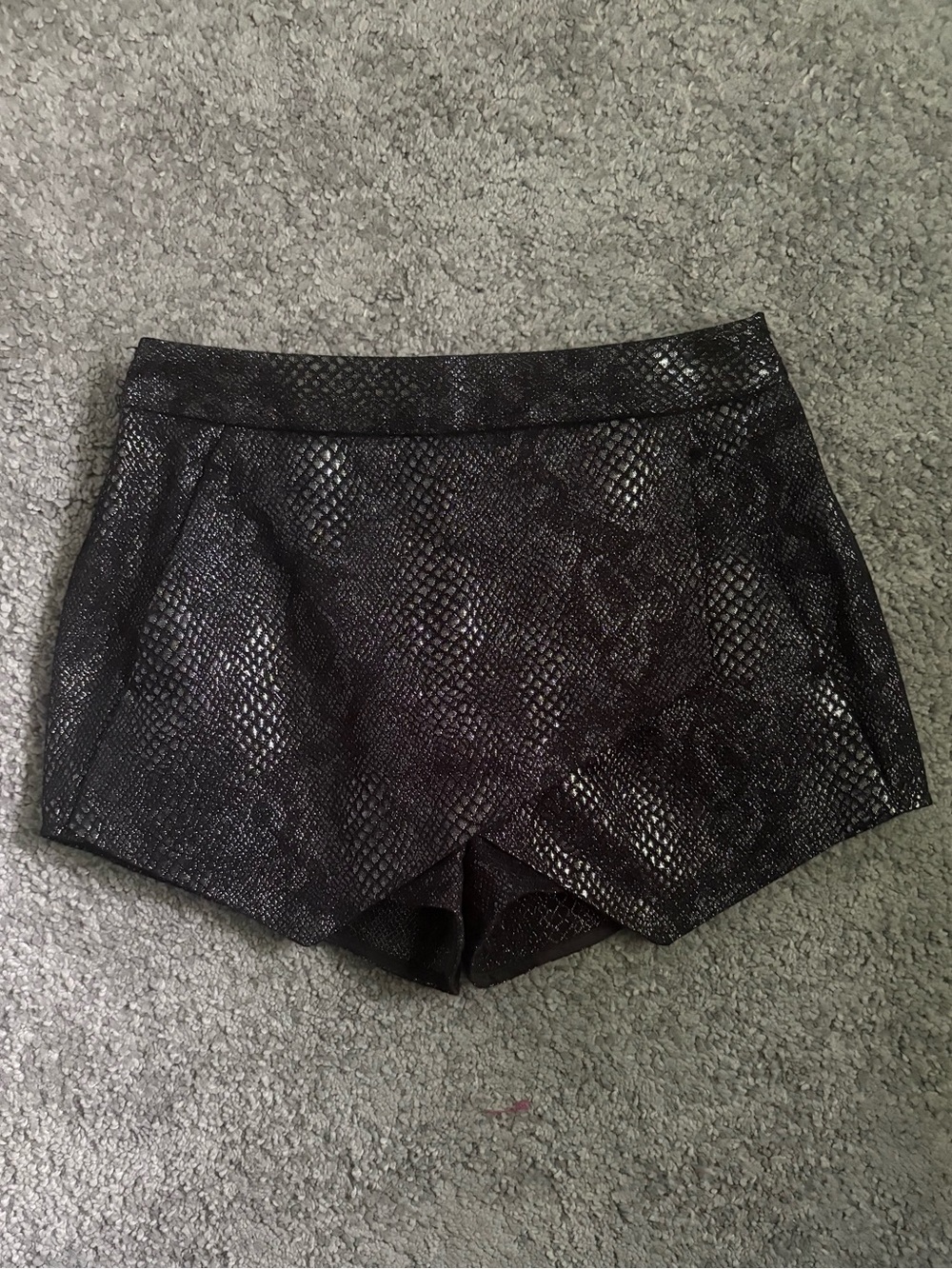 Express Metallic Snakeskin Mini Skirt with Built in Shorts/Skort